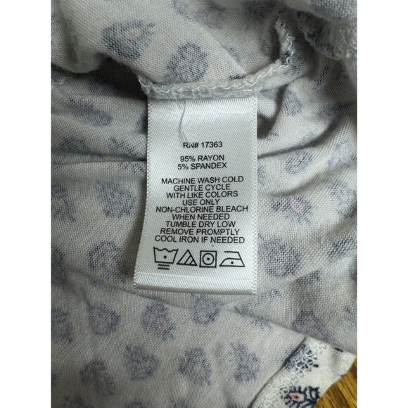 Ellen Tracy Womens XL Mixed Print Rayon/Spandex Top With Button Detail - Picture 5 of 5